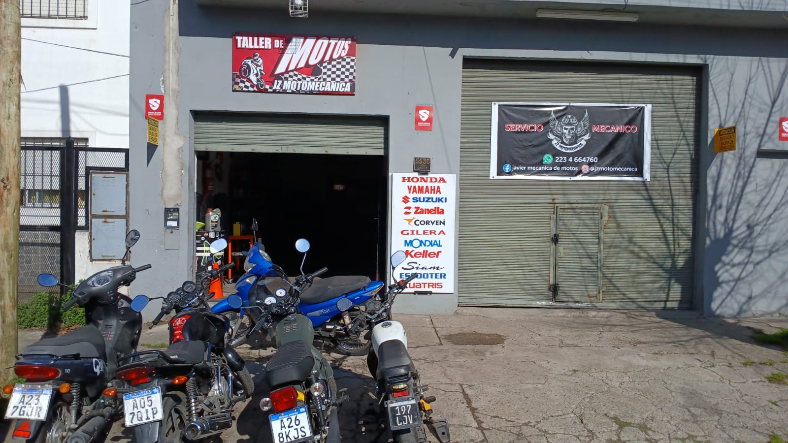 Frente del taller JZ Motomecánica en Garay 5536